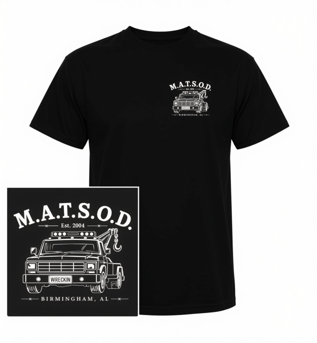 Black Tow Truck Tee